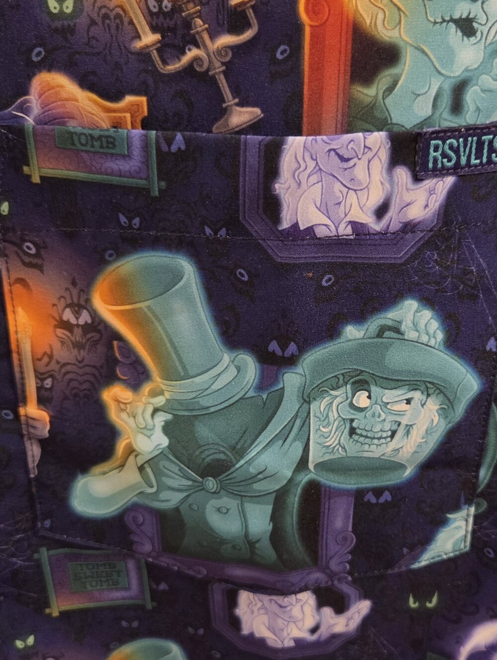 RSVLTS Disney 2025 Haunted Mansion Button-Down Ghosts & Graves Shirt - Size XS - Picture 4 of 11